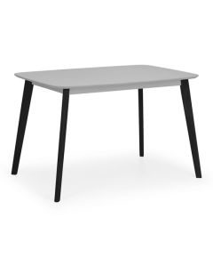 Casa Rectangular Wooden Dining Table In Grey With Black Legs