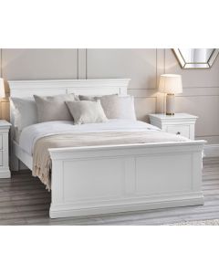 Clermont Wooden King Size Bed In Surf White