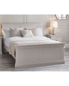 Clermont Wooden King Size Bed In Light Grey