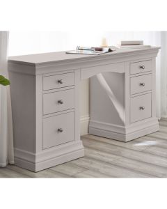 Clermont Dressing Table With 6 Drawers In Light Grey