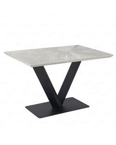 Alessia Rectangular Ceramic Top Dining Table In Grey