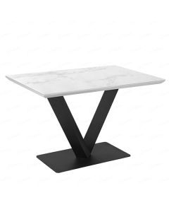 Alessia Rectangular Ceramic Top Dining Table In White