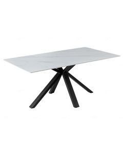 Milana Extending Sintered Stone Dining Table In White With Cross Legs