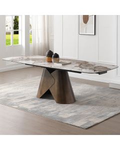 Feretti Extending Pandora Italian Ceramic Dining Table In Matt White