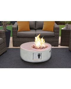 Echo Garden And Patio Gas Fire Pit In Light Grey Eco-Stone