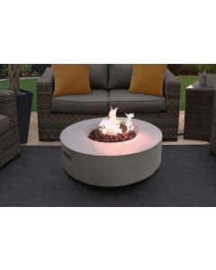 Fusion Garden And Patio Gas Fire Pit In Light Grey Eco-Stone