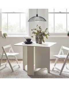 Gatan Small Gateleg Dining Table With 2 Chairs In White