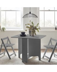 Gatan Small Gateleg Dining Table With 2 Chairs In Light Grey