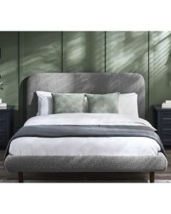 Hannah Boucle Fabric Double Bed In Grey