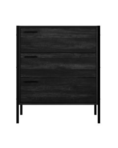 Hoxton Wooden Chest Of 3 Drawers In Black