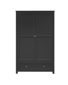 Ives Wooden Wardrobe With 2 Doors In Black