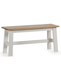 Linwood Small Wooden Dining Bench In Natural And White