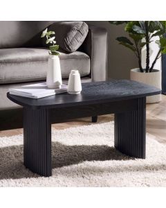 Louis Wooden Fluted Compact Coffee Table In Black Ash