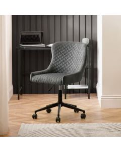 Luxe Velvet Home And Office Chair In Grey