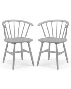 Modena Curved Back Grey Wooden Dining Chairs In Pair