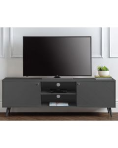 Moritz Wooden TV Stand With 2 Doors In Grey