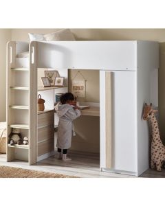 Ocean Wooden Highsleeper Bunk Bed In White And Oak