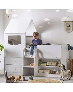 Orpheus Wooden Midsleeper Bunk Bed In White