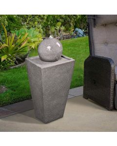 Osiris Sphere And Column Water Feature With LED Lighting