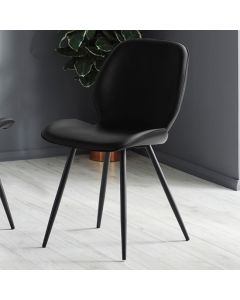 Otto Faux Leather Dining Chair In Black