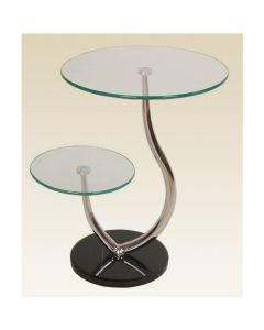 Oxshott Clear Glass Telephone Table With Marble Base