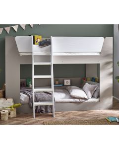 Parsec Wooden Bunk Bed In Taupe And White