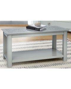 Perth Natural Stone Top Open Coffee Table In Grey
