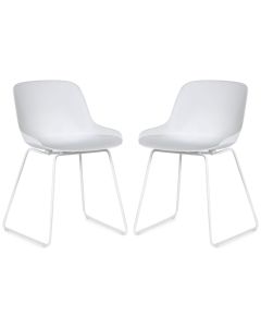 Rocco White Plastic Dining Chairs In Pair