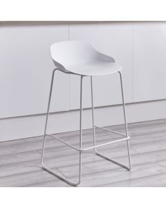 Rocco Plastic Bar Stool In White