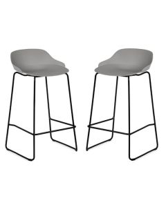 Rocco Light Grey Plastic Bar Stools In Pair