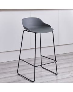 Rocco Plastic Bar Stool In Dark Grey