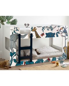 Safari Wooden Bunk Bed In Safari Theme Print