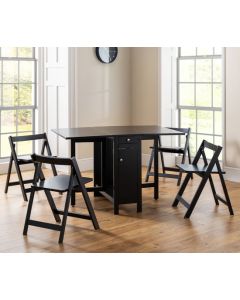 Savoy Wooden Dining Table With 4 Chairs In Black