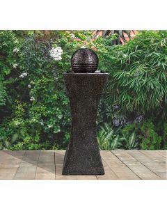 Sequanna Hourglass And Sphere Water Feature With Lights