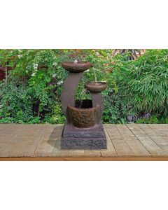 Shinto 3 Tier Pouring Bowls Water Feature With Lights