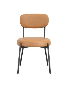 Smith Faux Leather Dining Chair In Caramel