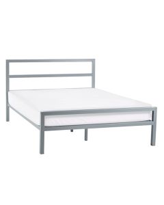 Soto Metal Double Bed In Silver