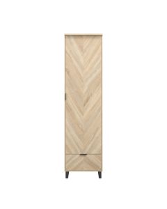 Stockholm Chevron Wooden Wardrobe With 1 Door In Sonoma Oak