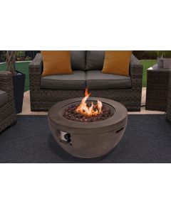 Tabiti Garden And Patio Gas Fire Pit In Dark Grey Eco-Stone