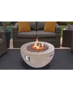 Tabiti Garden And Patio Gas Fire Pit In Light Grey Eco-Stone