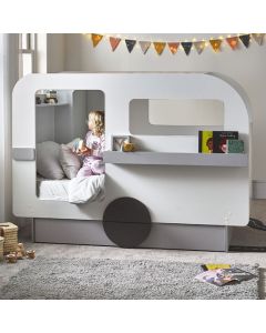 Tourer Wooden Caravan Bunk Bed In Vapor Grey And White