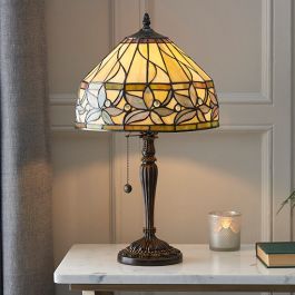 Ashtead Small Tiffany Glass Table Lamp In Dark Bronze | Elegant ...