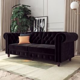 Black upholstered outlet sofa