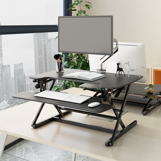 Desktop Height Riser Computer Desk In Black