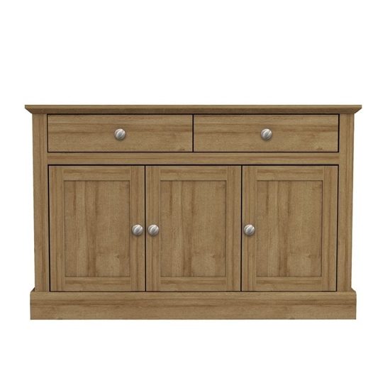 Devon Wooden 3 Doors 2 Drawers Sideboard In Oak