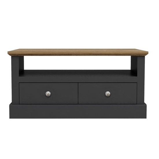 Devon Wooden Coffee Table In Charcoal