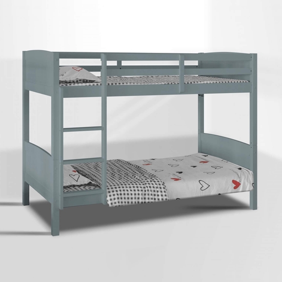 Domino Wooden Bunk Bed In Satin Grey