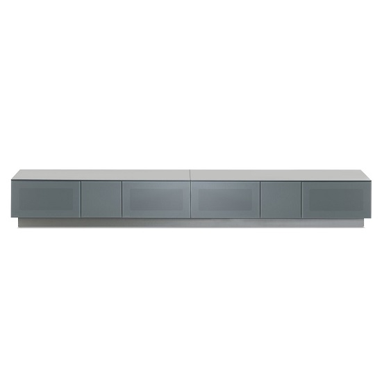 Element Tv Stand In Grey With 4 Glass Doors