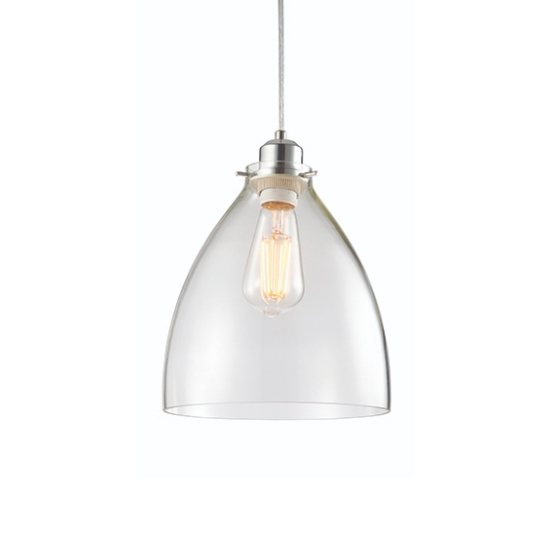 Elstow Clear Glass Ceiling Pendant Light In Polished Chrome