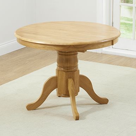 Elstree Extending Round Wooden Dining Table In Oak